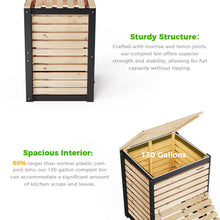 Load image into Gallery viewer, SOCOME Solid Wood Composter, Outdoor Compost Bin with Pull-out Door, Large Composting Bin for Backyard, Garden, Patio, Natural
