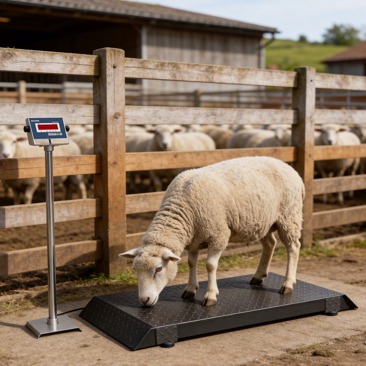 57"×20" Heavy-Duty Livestock Scale — 5,000 lb Farm & Vet Platform Scale