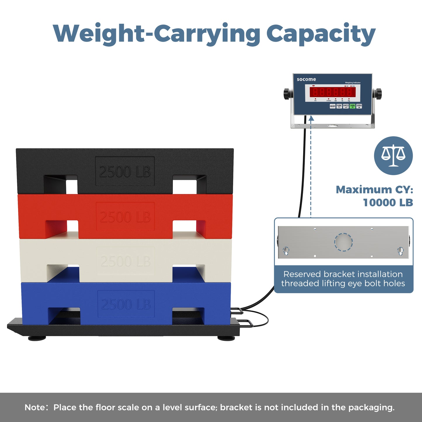 Portable Weigh Beam Scale — 10,000 lb Industrial Floor Scale with Digital Indicator