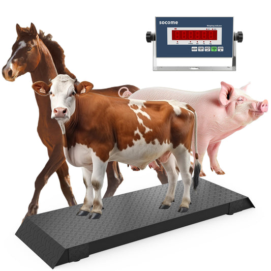 57"×20" Heavy-Duty Livestock Scale — 5,000 lb Farm & Vet Platform Scale