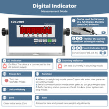 Load image into Gallery viewer, SOCOME 48"x48" Industrial Floor Scale with Digital Display Indicator 10000 lb x 1 lb, Grey Green
