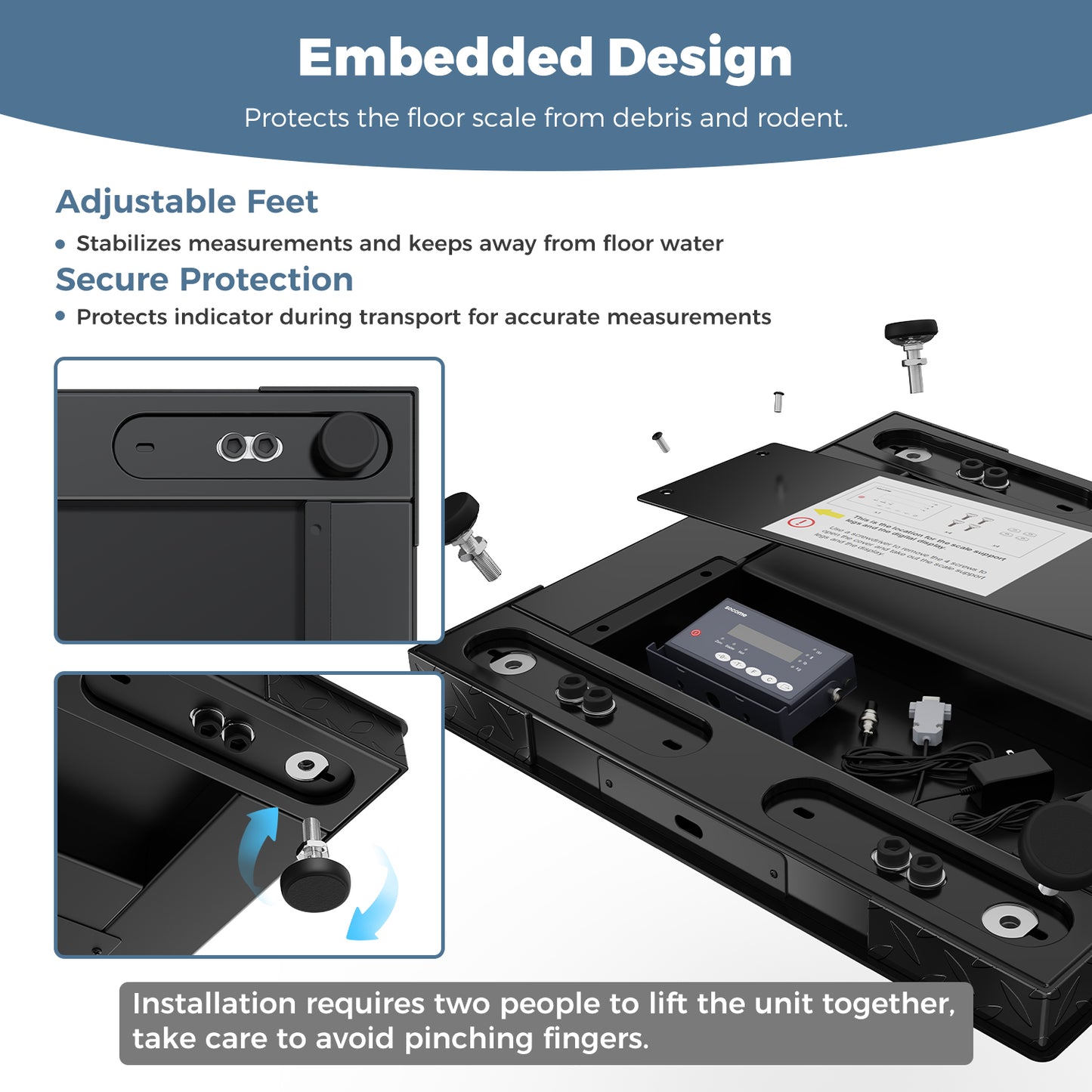 Industrial Heavy-Duty Floor Scale — Available in 4 Sizes, 2,500–10,000 lb