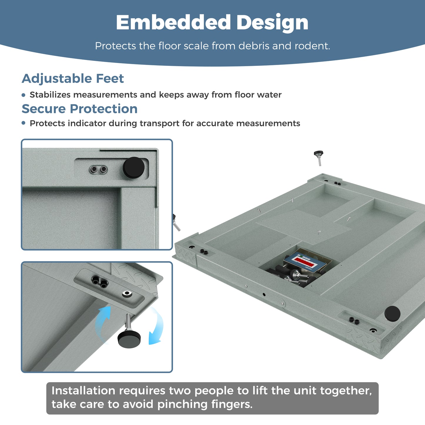 48"×48" Industrial Floor Scale — 10,000 lb with Digital Indicator