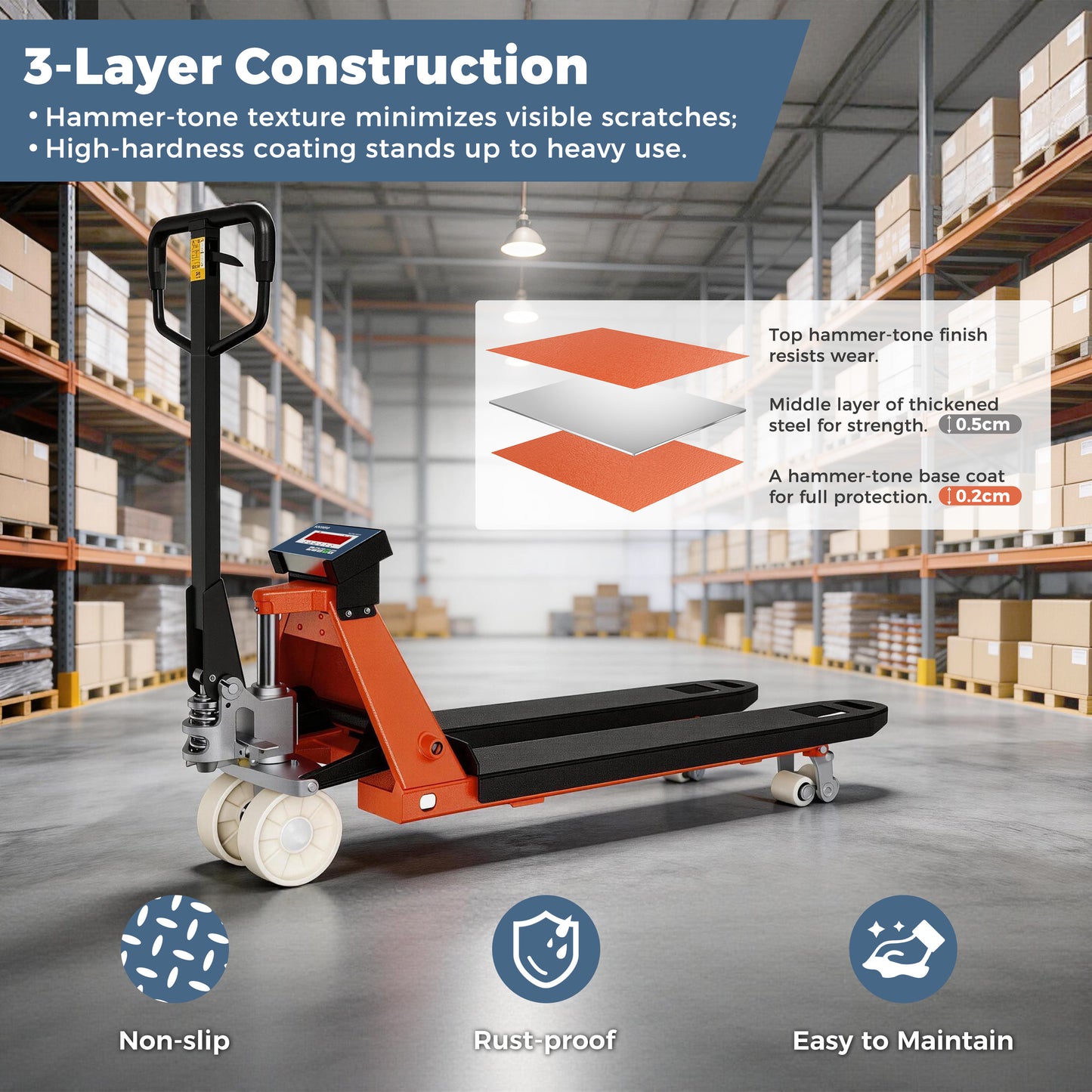 Electric Pallet Jack Scale — 4,400 lb with Built-in Digital Indicator