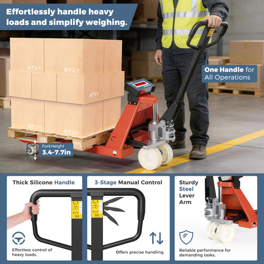 Electric Pallet Jack Scale — 4,400 lb with Built-in Digital Indicator