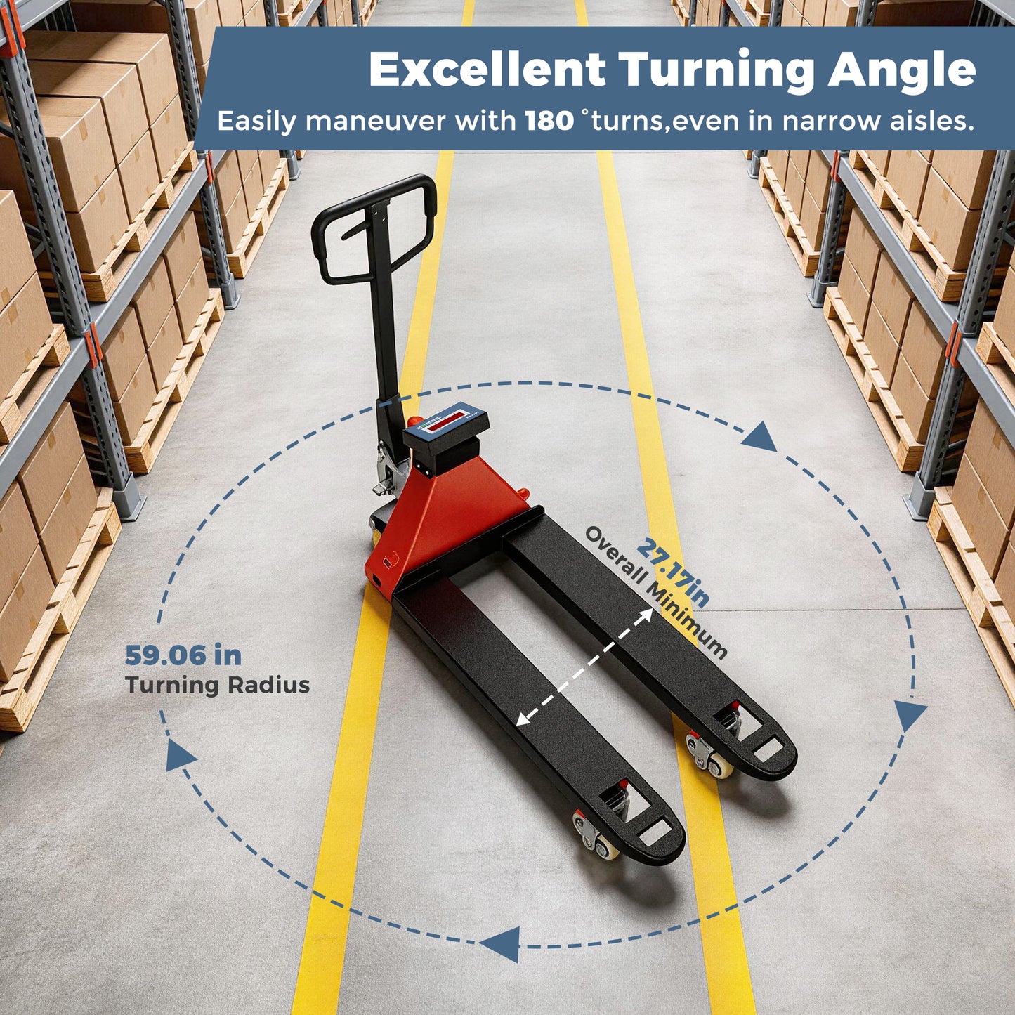 Electric Pallet Jack Scale — 4,400 lb with Built-in Digital Indicator