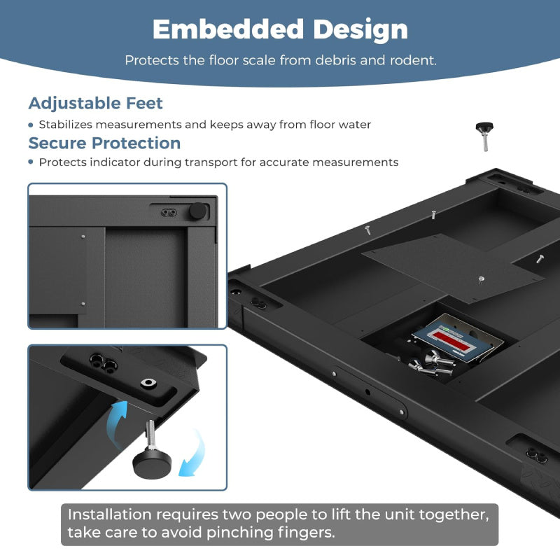 48" × 48" Industrial Floor Scale – 10,000 lb × 1 lb, Digital Indicator